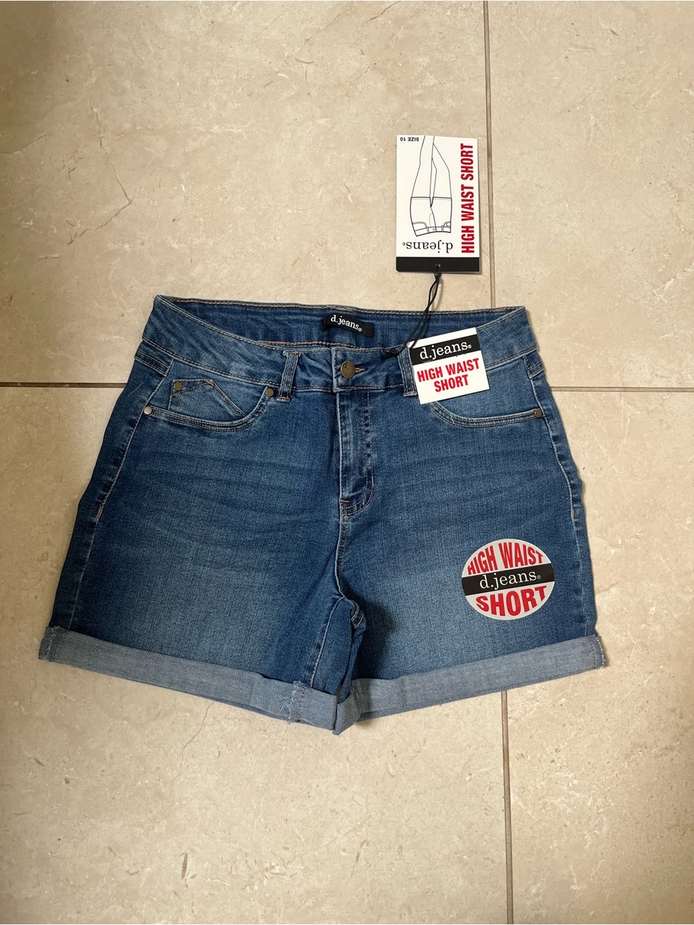 NWT d. jeans High Waist Short Denim Shorts in Dark Blue